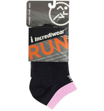 Incrediwear® Run Socks (SKARPETKI DO BIEGANIA / ZA KOSTKĘ / CZARNO-RÓŻ.)